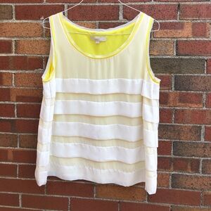 Loft yellow and white striped top
